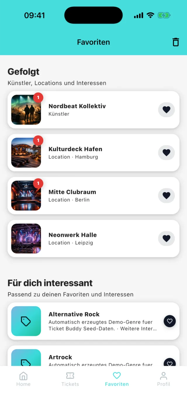Favoriten & Follows